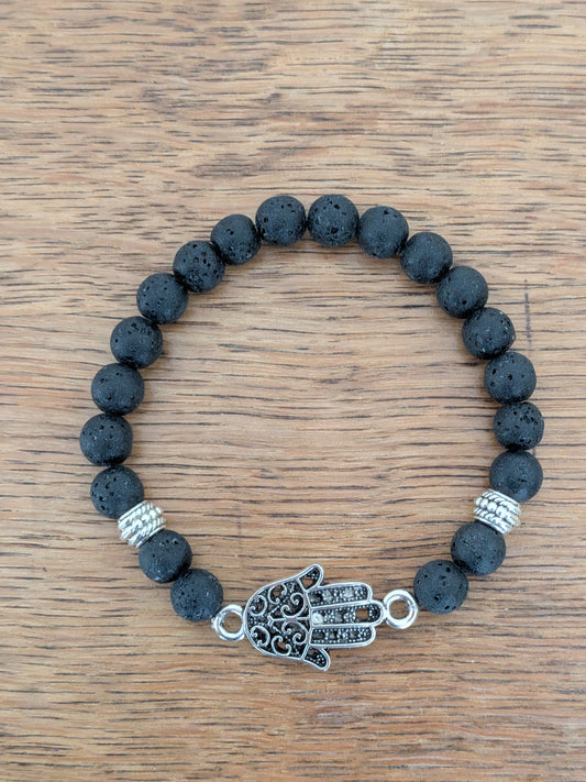 Bracelet Juif en Pierre de Lave