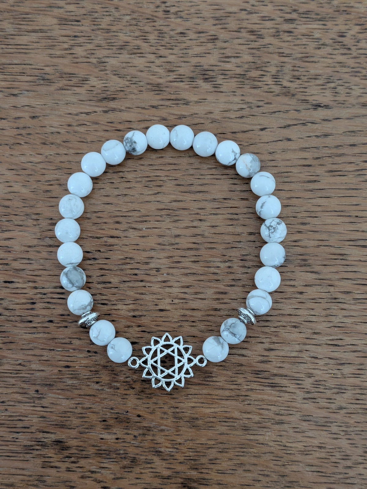 Bracelet Juif en Howlite blanche