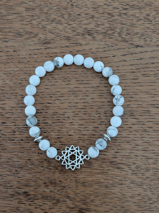 Bracelet Juif en Howlite blanche