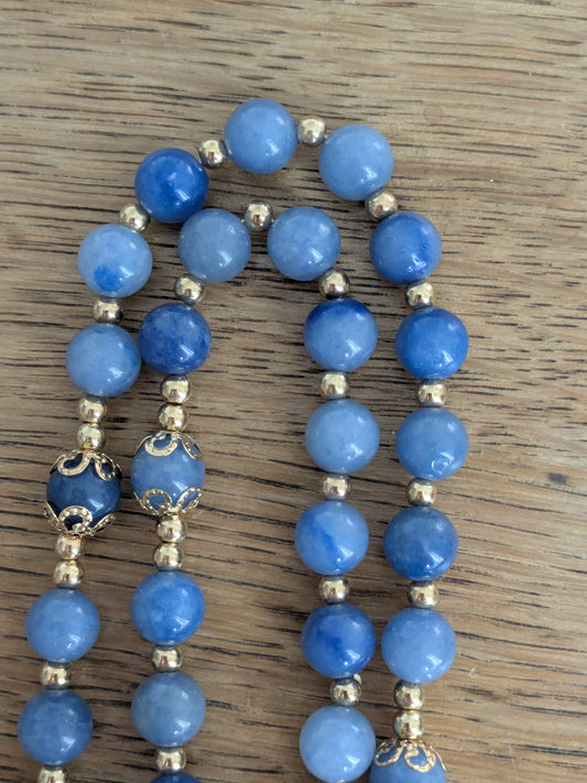 Sautoir en Aventurine bleue