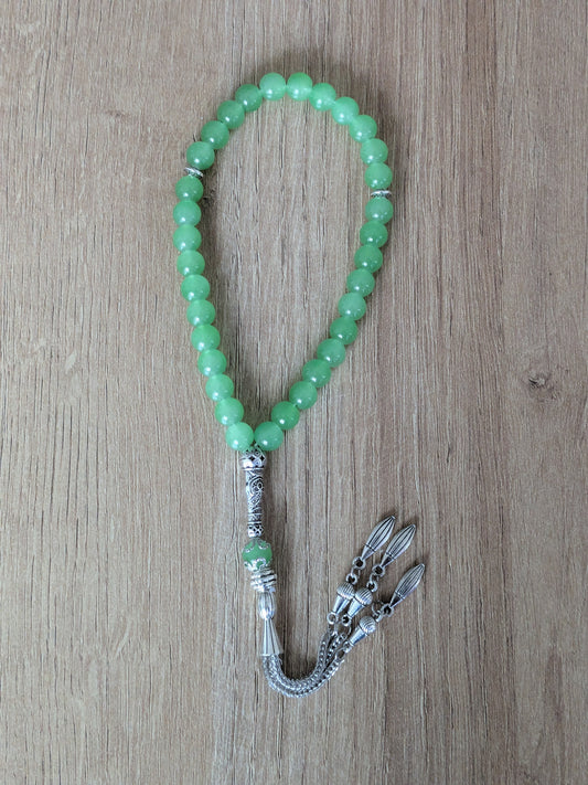 Petit misbaha en verre vert