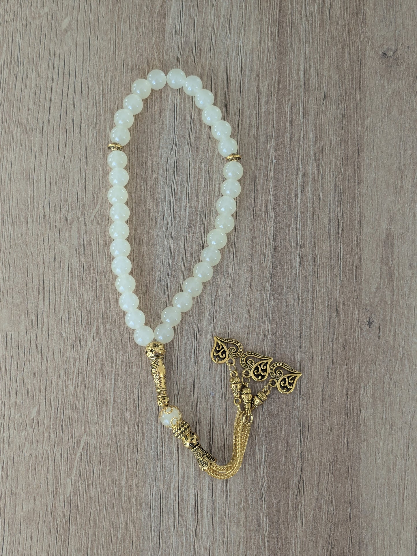 Petit misbaha en verre jaune