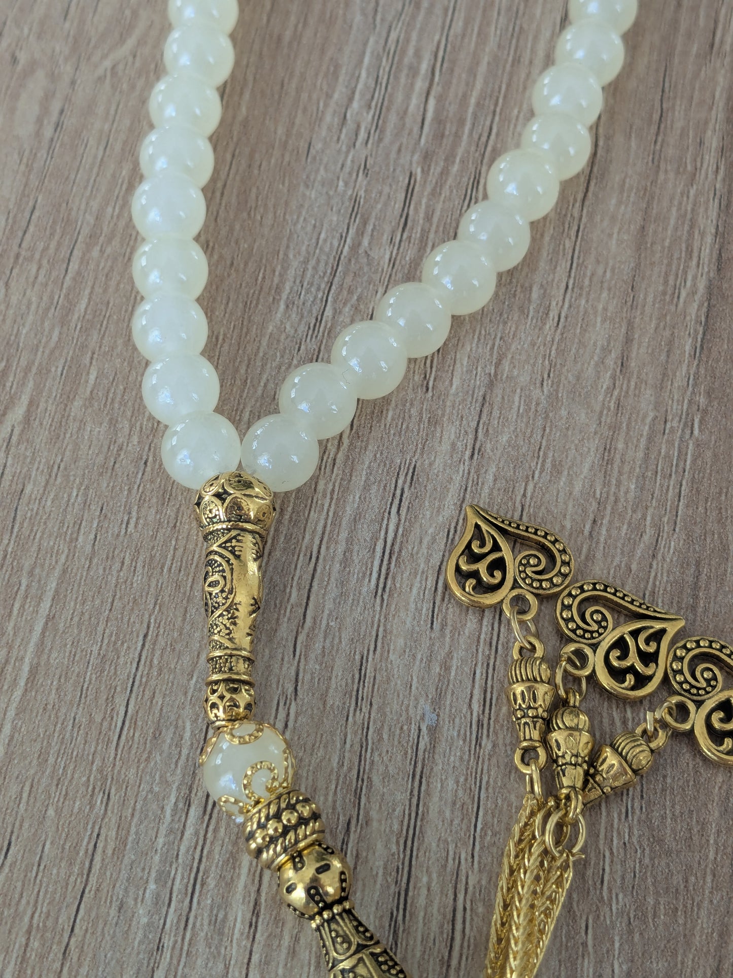 Petit misbaha en verre jaune