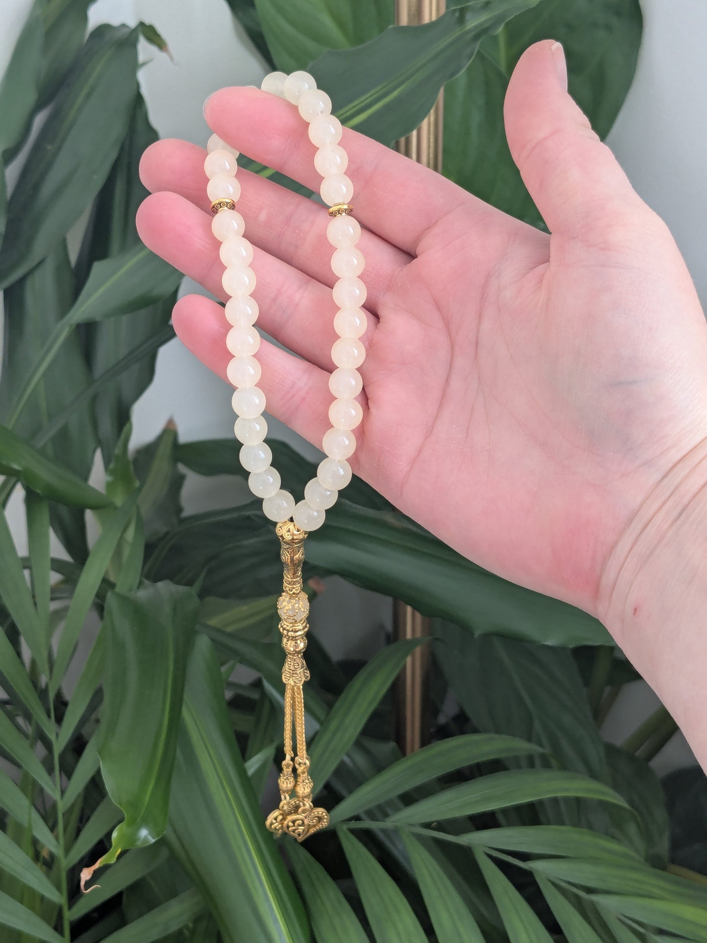 Petit misbaha en verre jaune