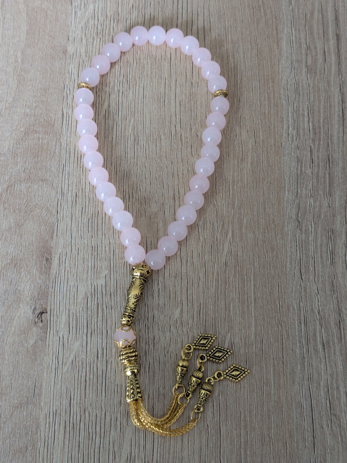 Petit misbaha en verre rose