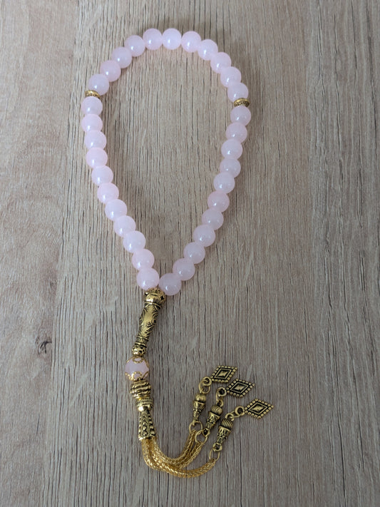 Petit misbaha en verre rose