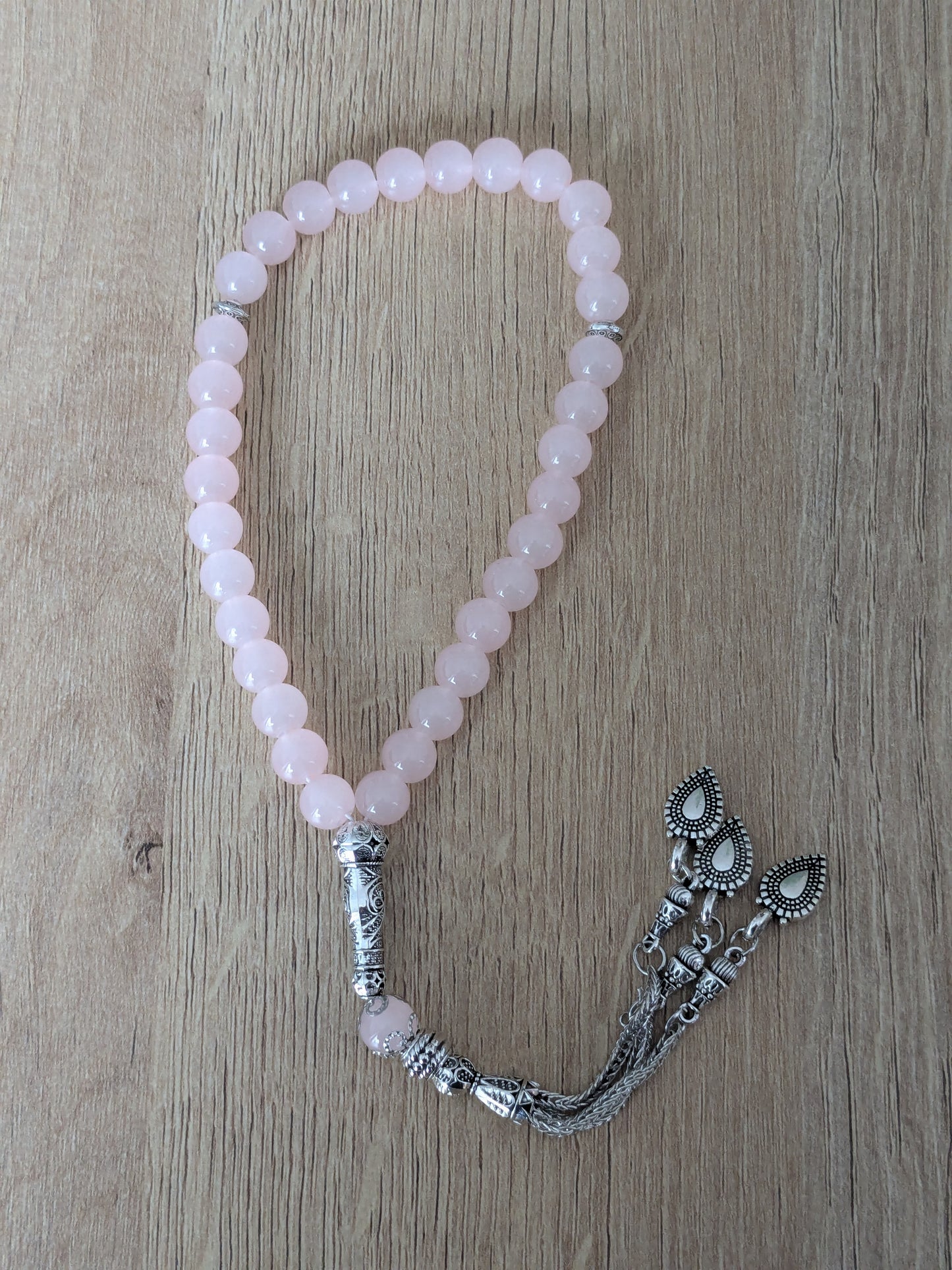 Petit misbaha en verre rose