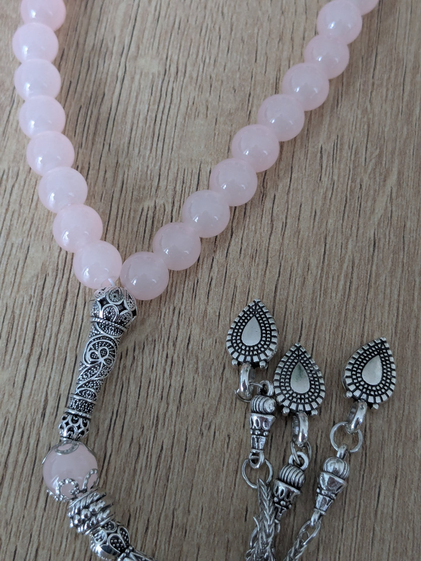 Petit misbaha en verre rose