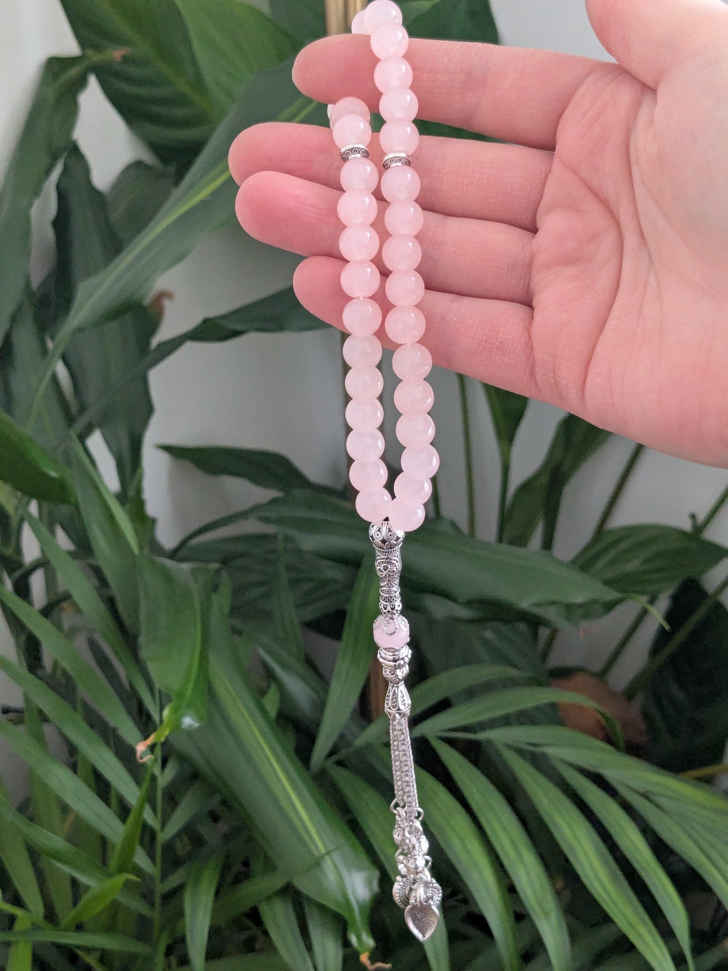 Petit misbaha en verre rose