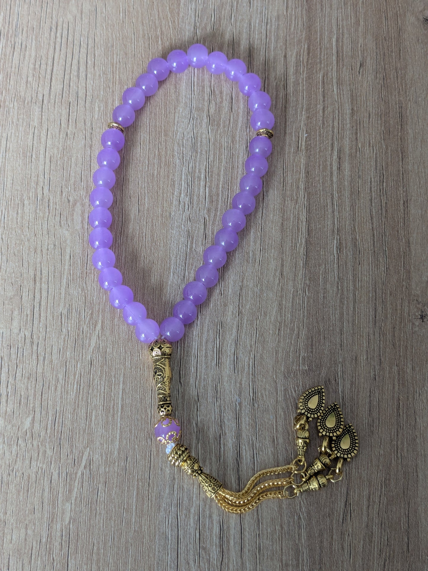 Petit misbaha en verre violet