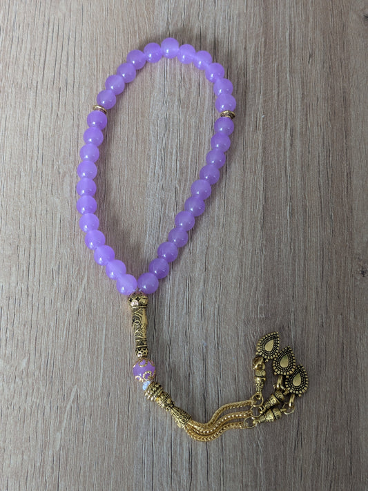Petit misbaha en verre violet