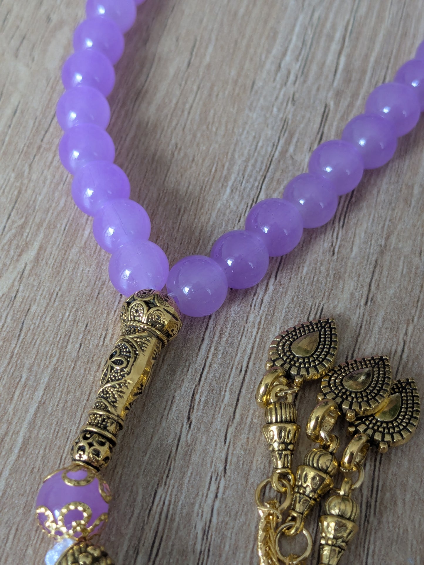 Petit misbaha en verre violet