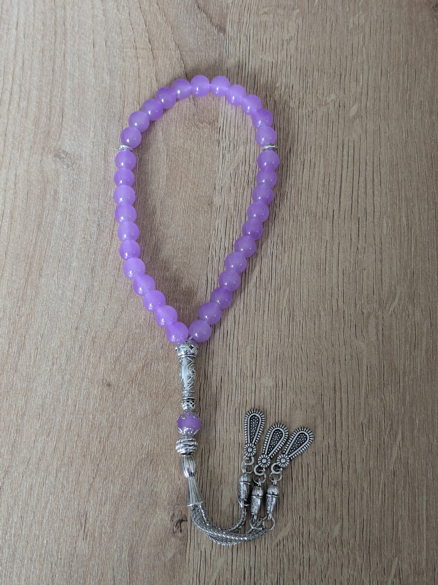 Petit misbaha en verre violet