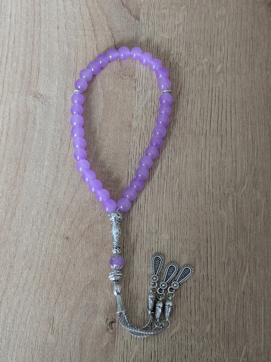 Petit misbaha en verre violet