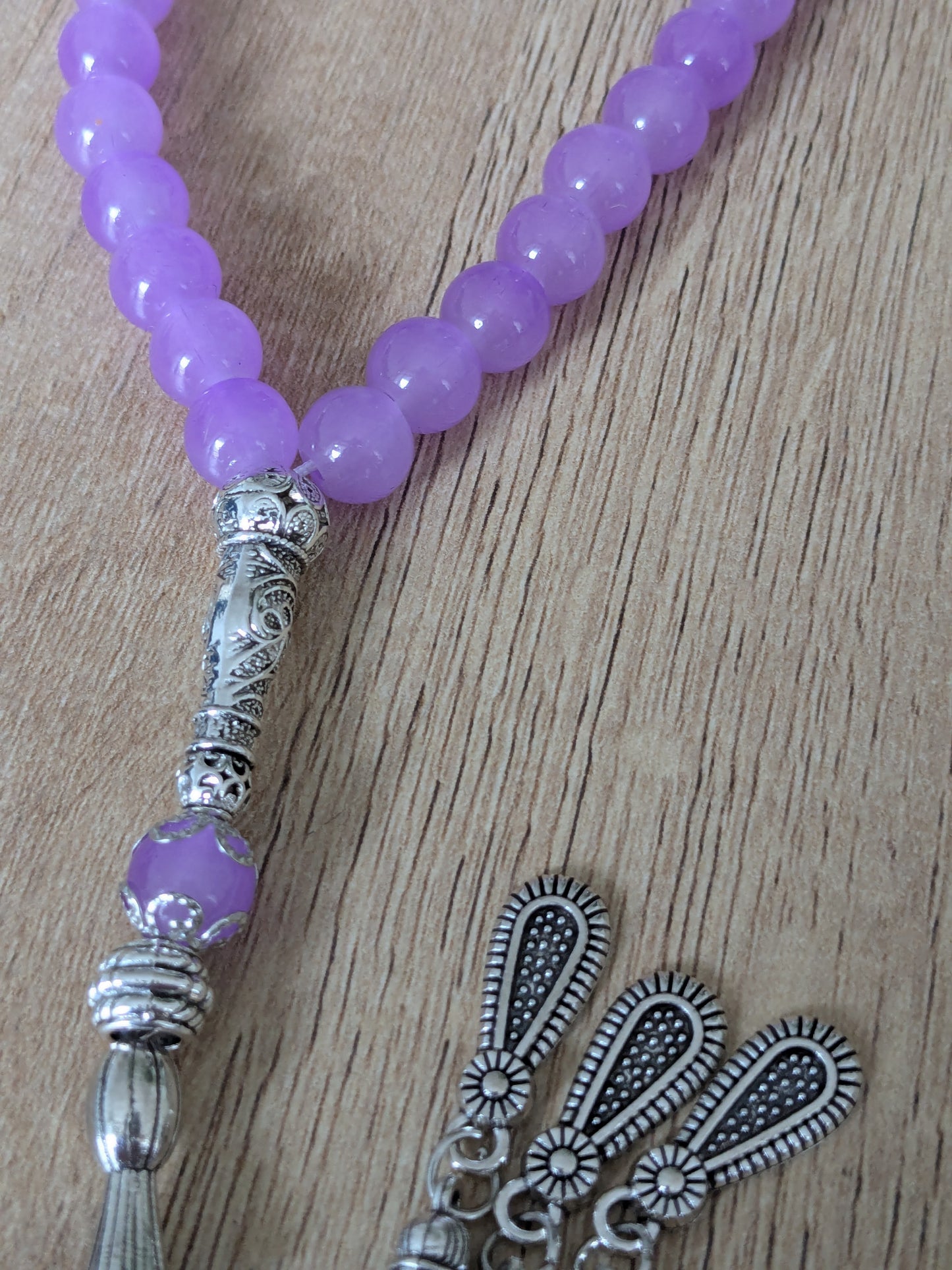 Petit misbaha en verre violet