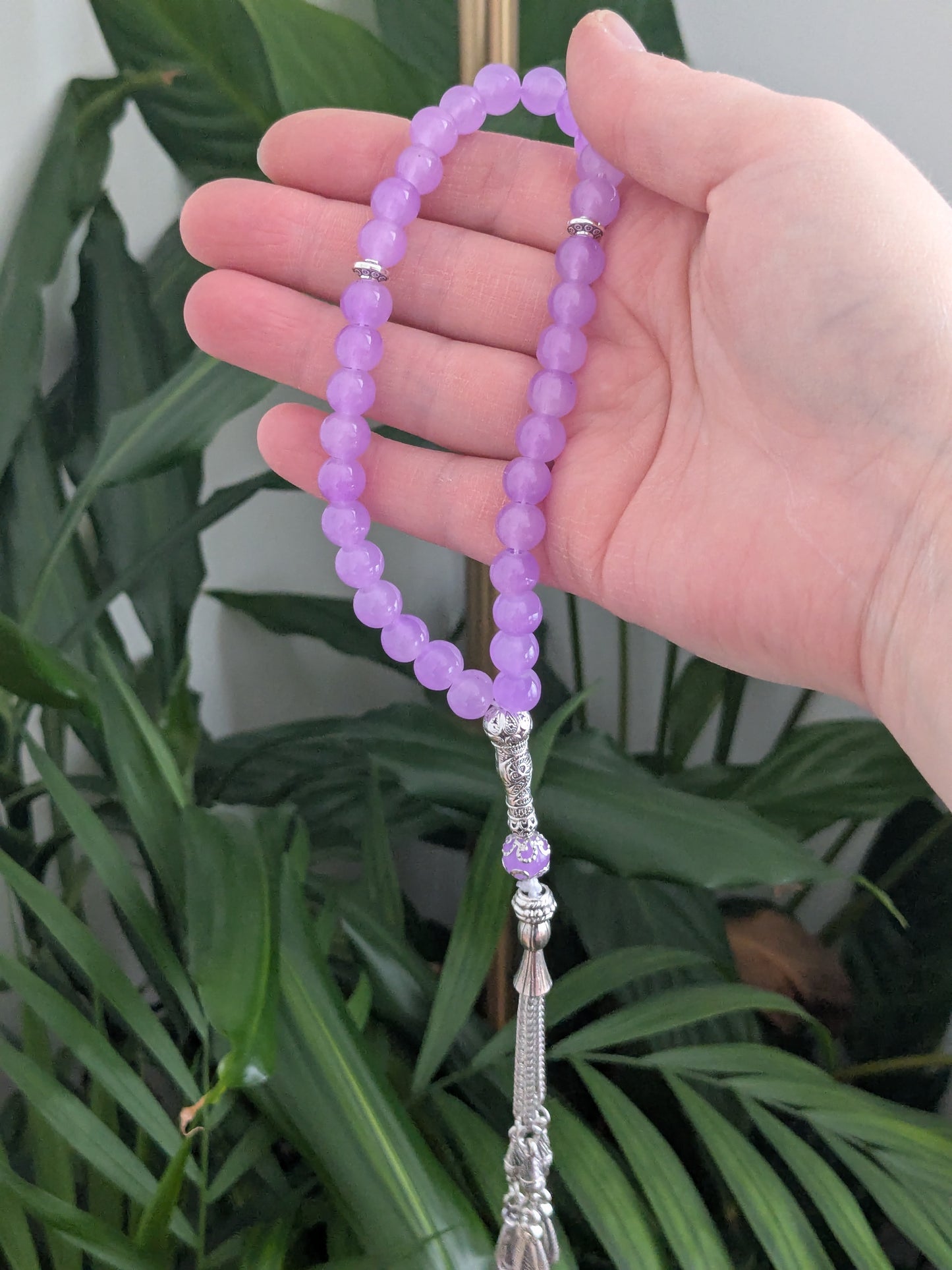 Petit misbaha en verre violet