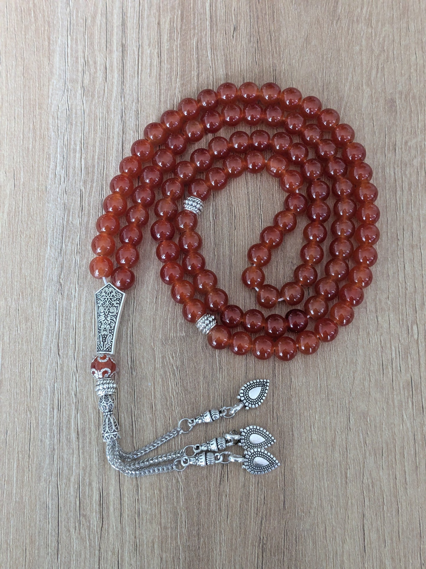 Grand misbaha en verre rouge