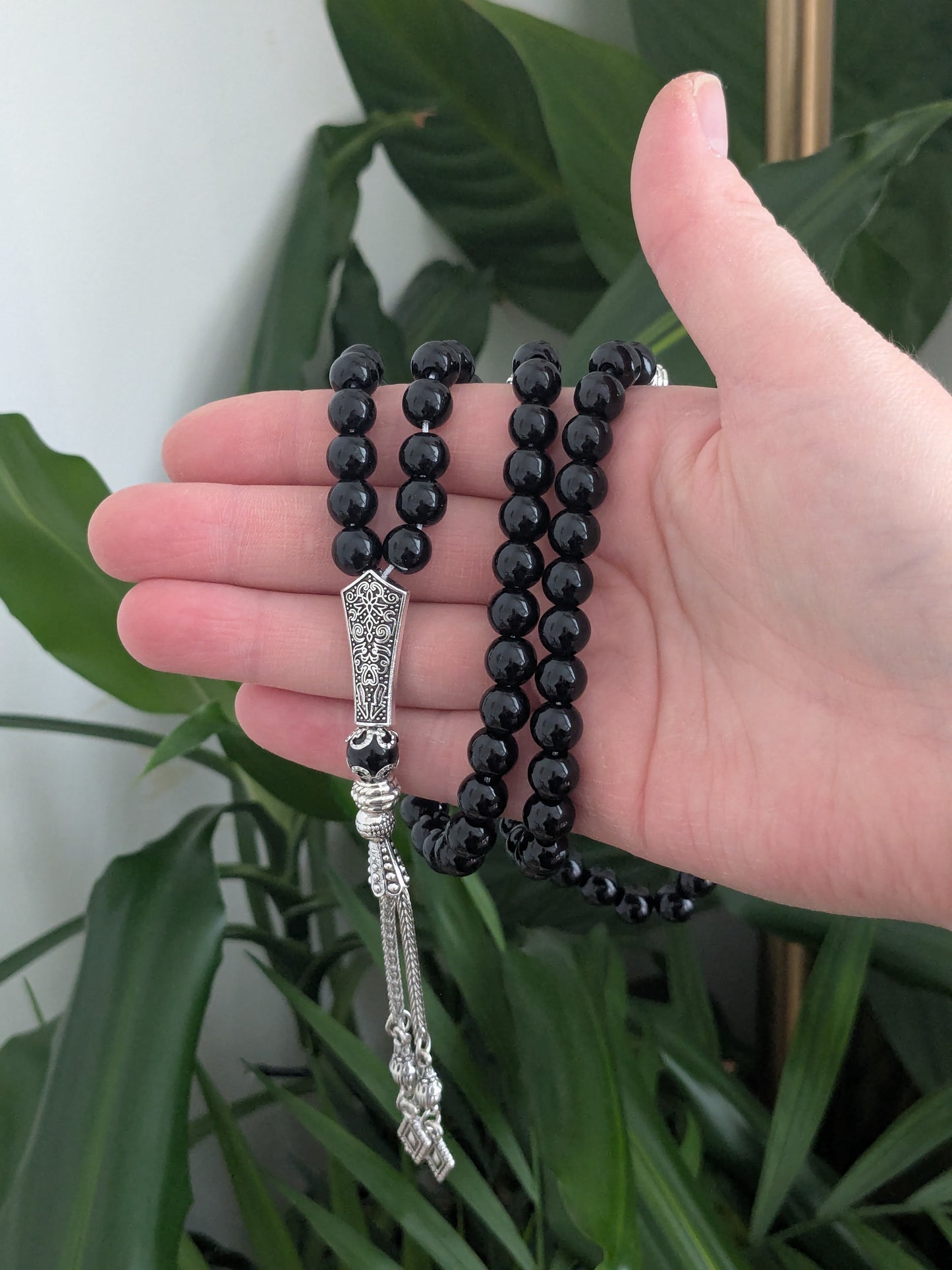 Grand misbaha en verre noir