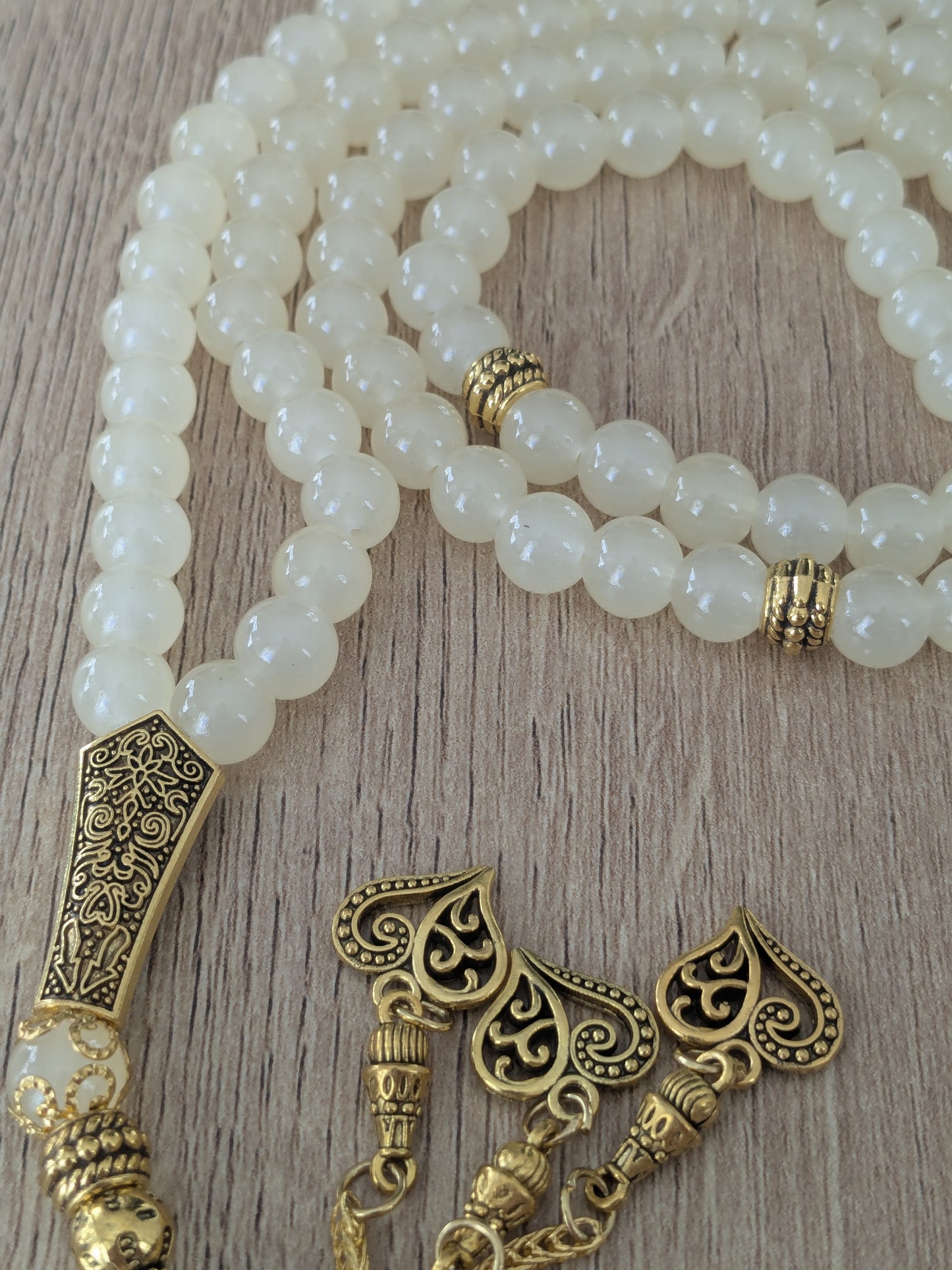 Grand misbaha en verre jaune