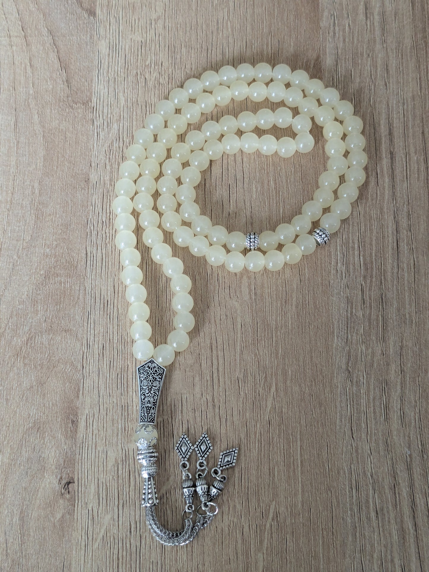 Grand misbaha en verre jaune