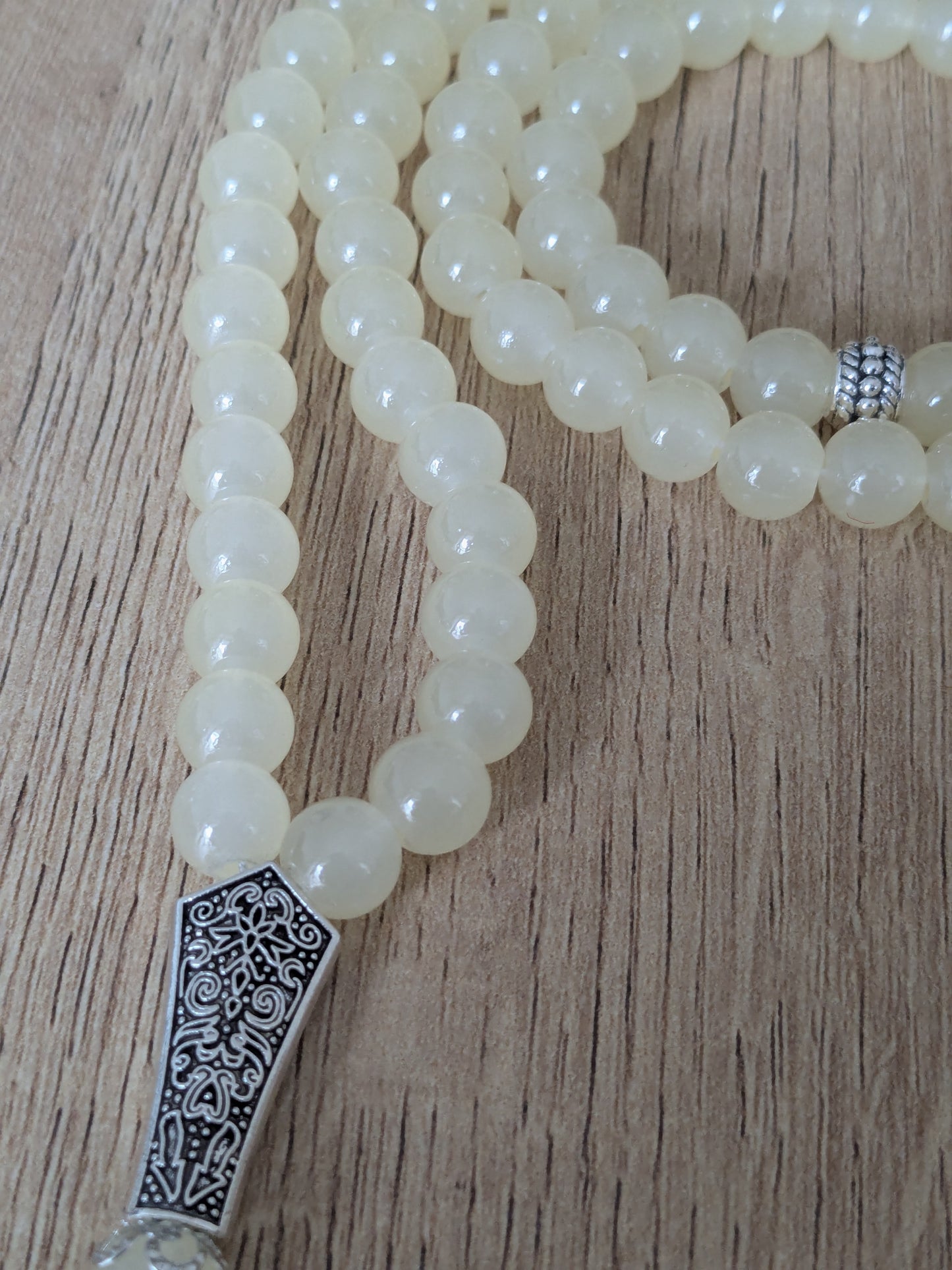 Grand misbaha en verre jaune