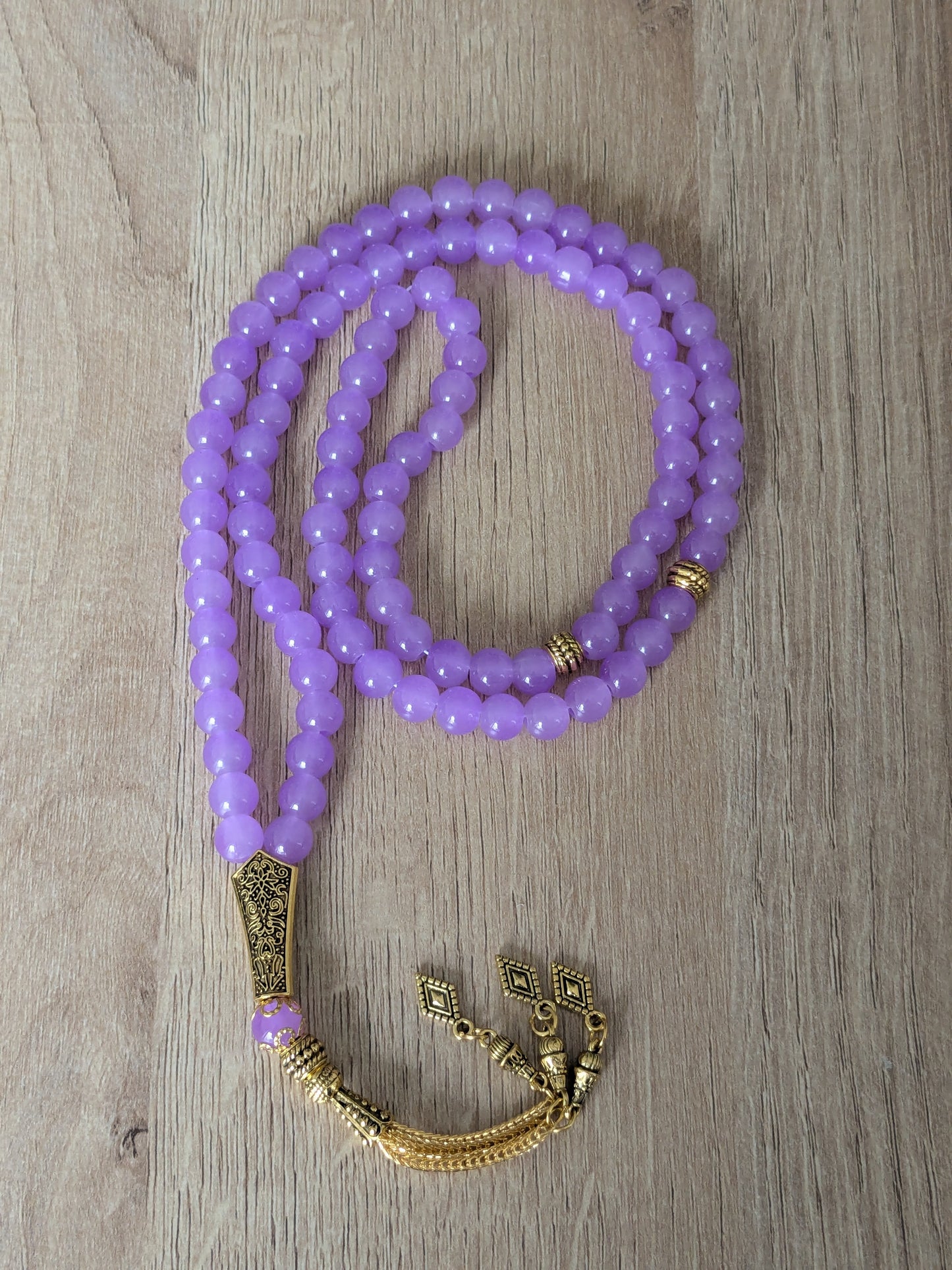 Grand misbaha en verre violet