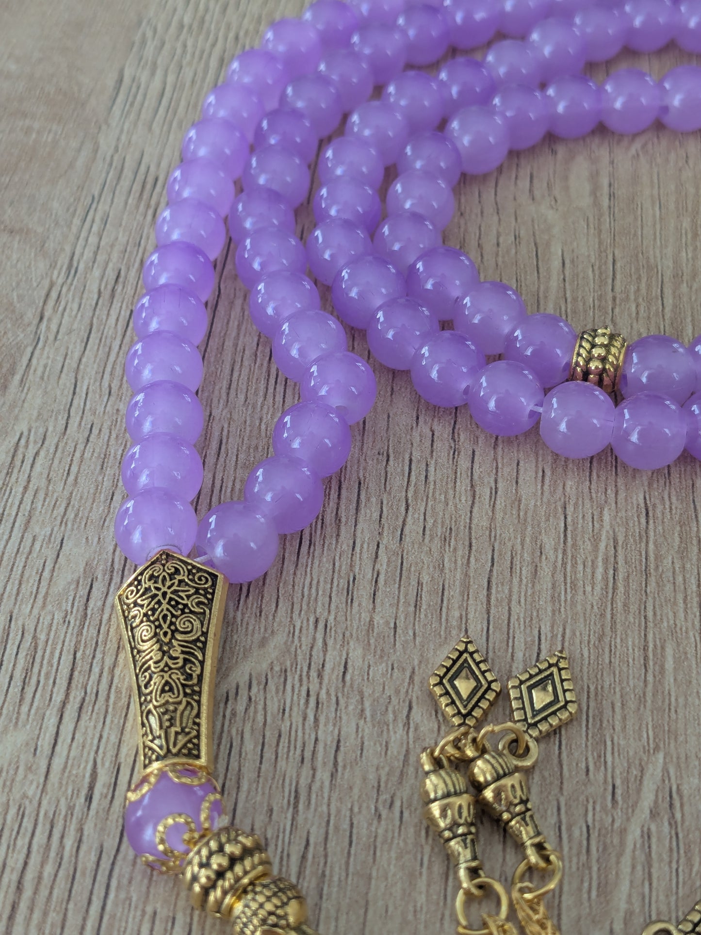 Grand misbaha en verre violet