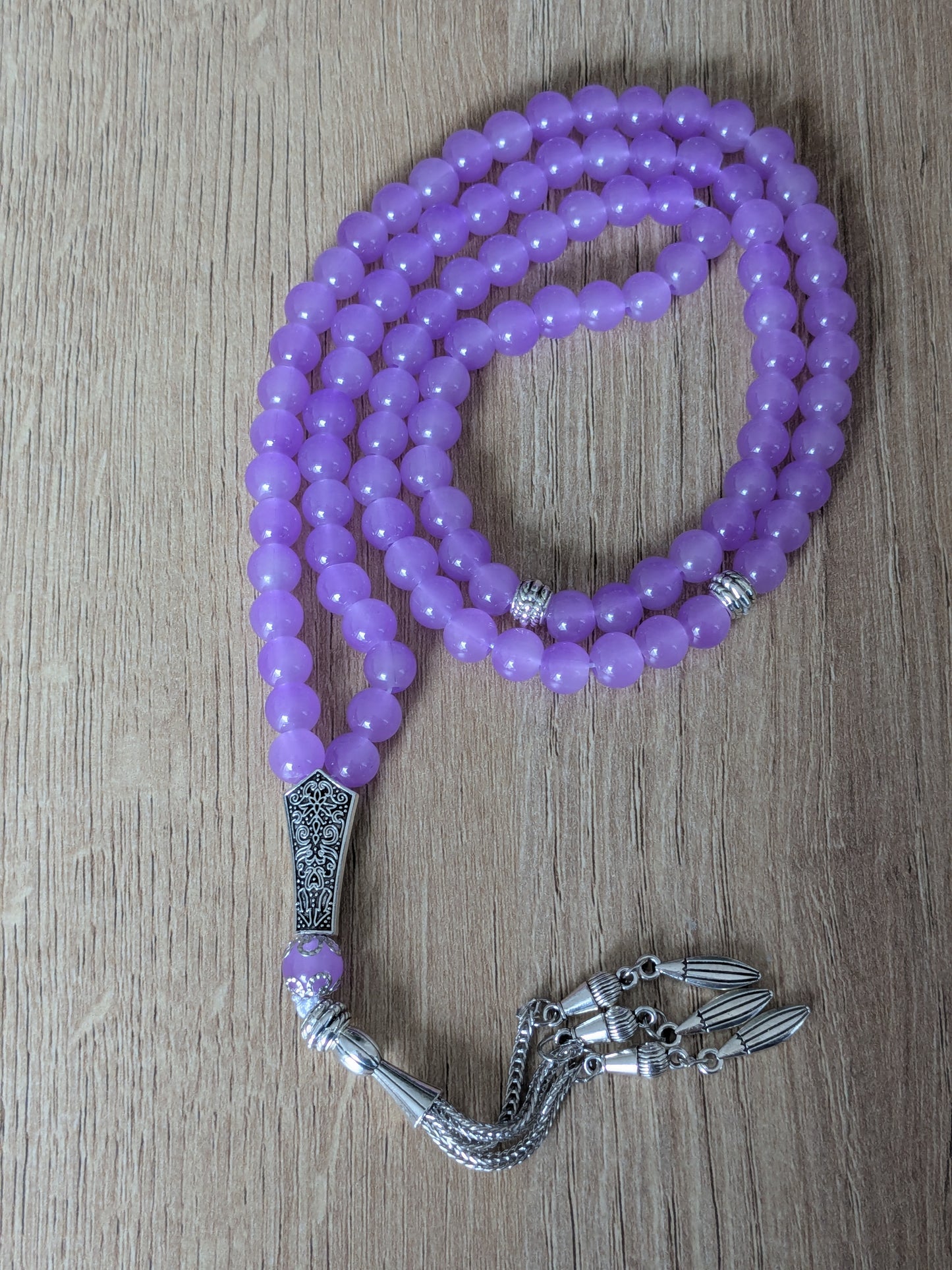 Grand misbaha en verre violet