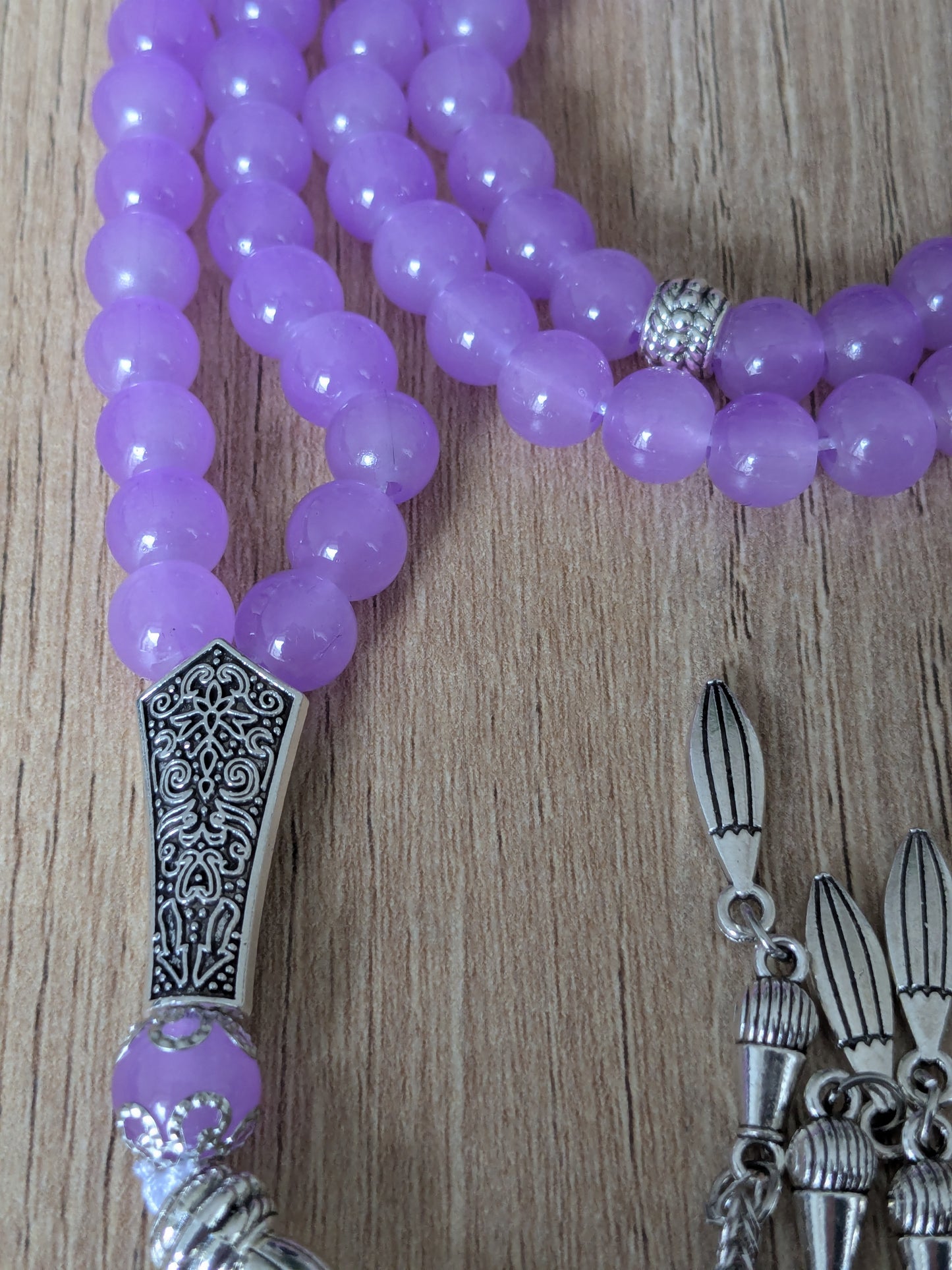 Grand misbaha en verre violet