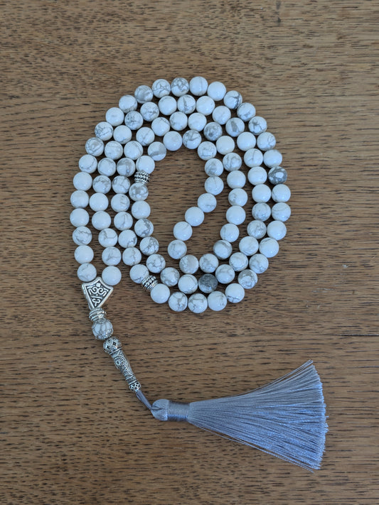 Grand misbaha en Howlite blanche