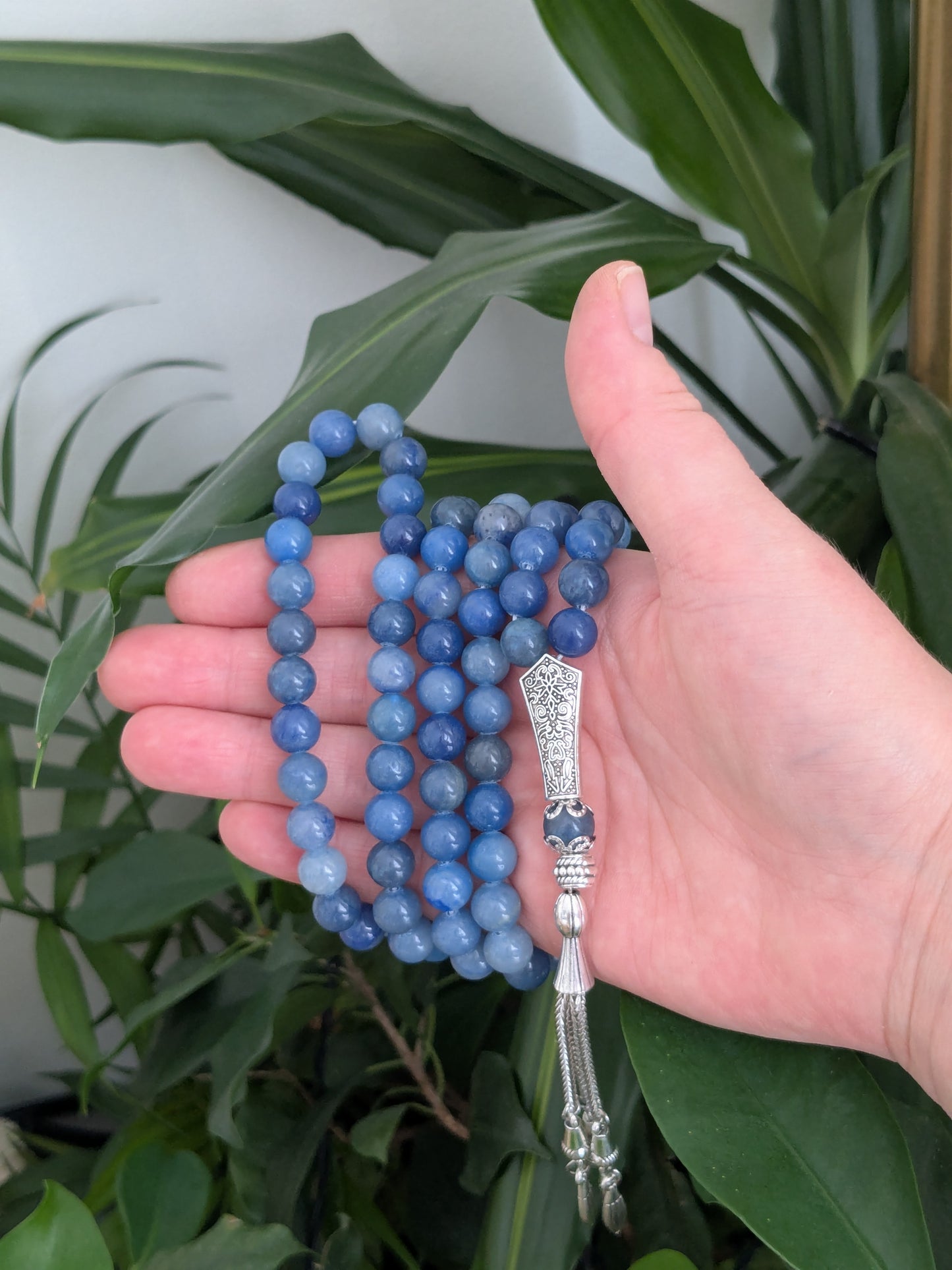Grand tasbih en Aventurine bleue