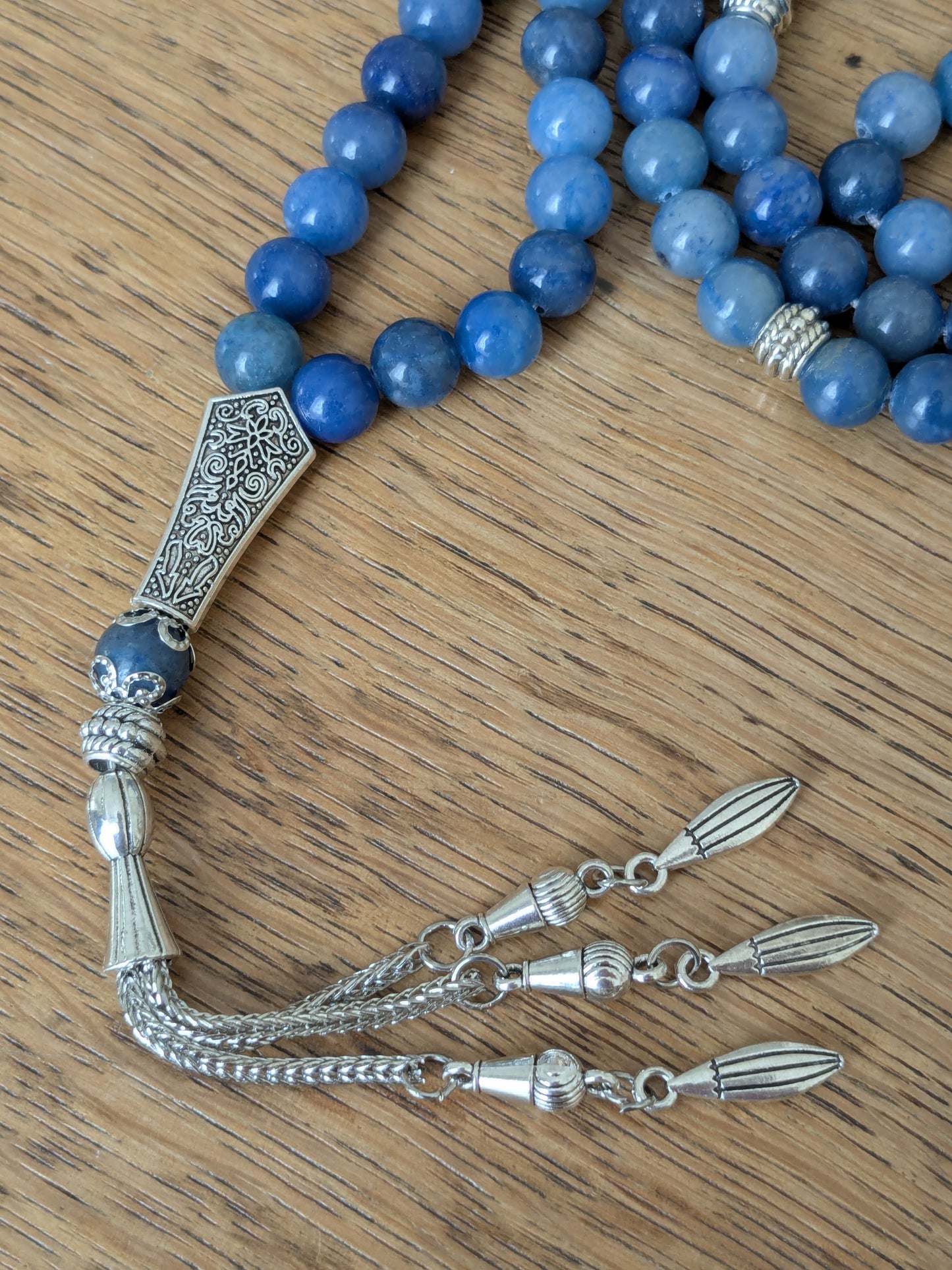 Grand tasbih en Aventurine bleue