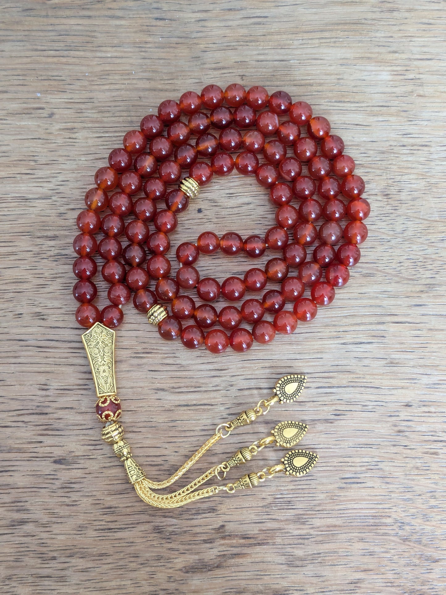 Grand tasbih en Cornaline rouge