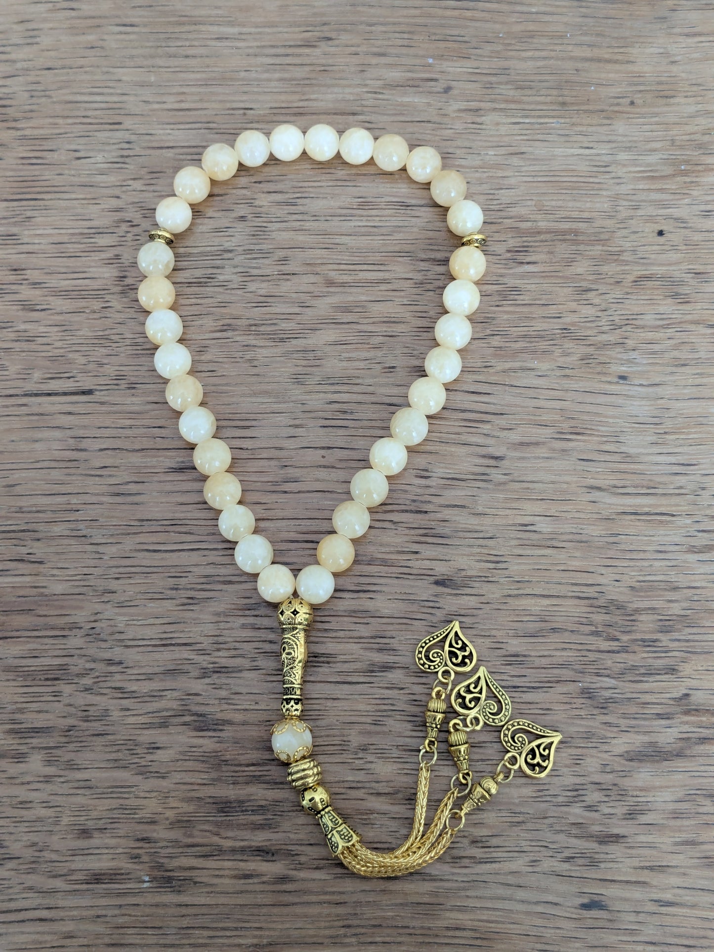Petit tasbih en Calcite Orange