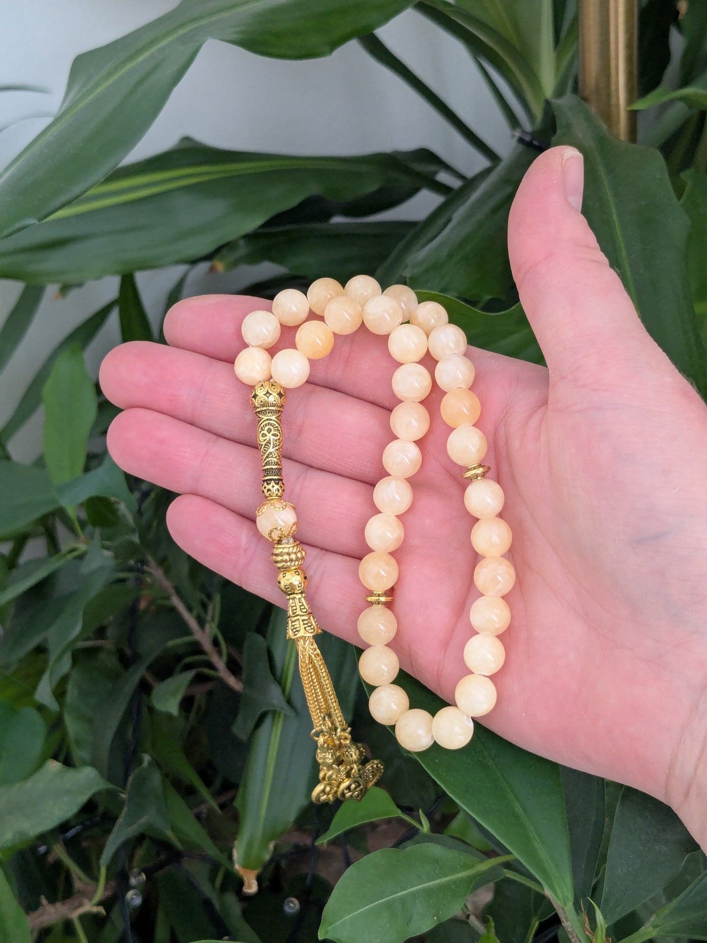 Petit tasbih en Calcite Orange