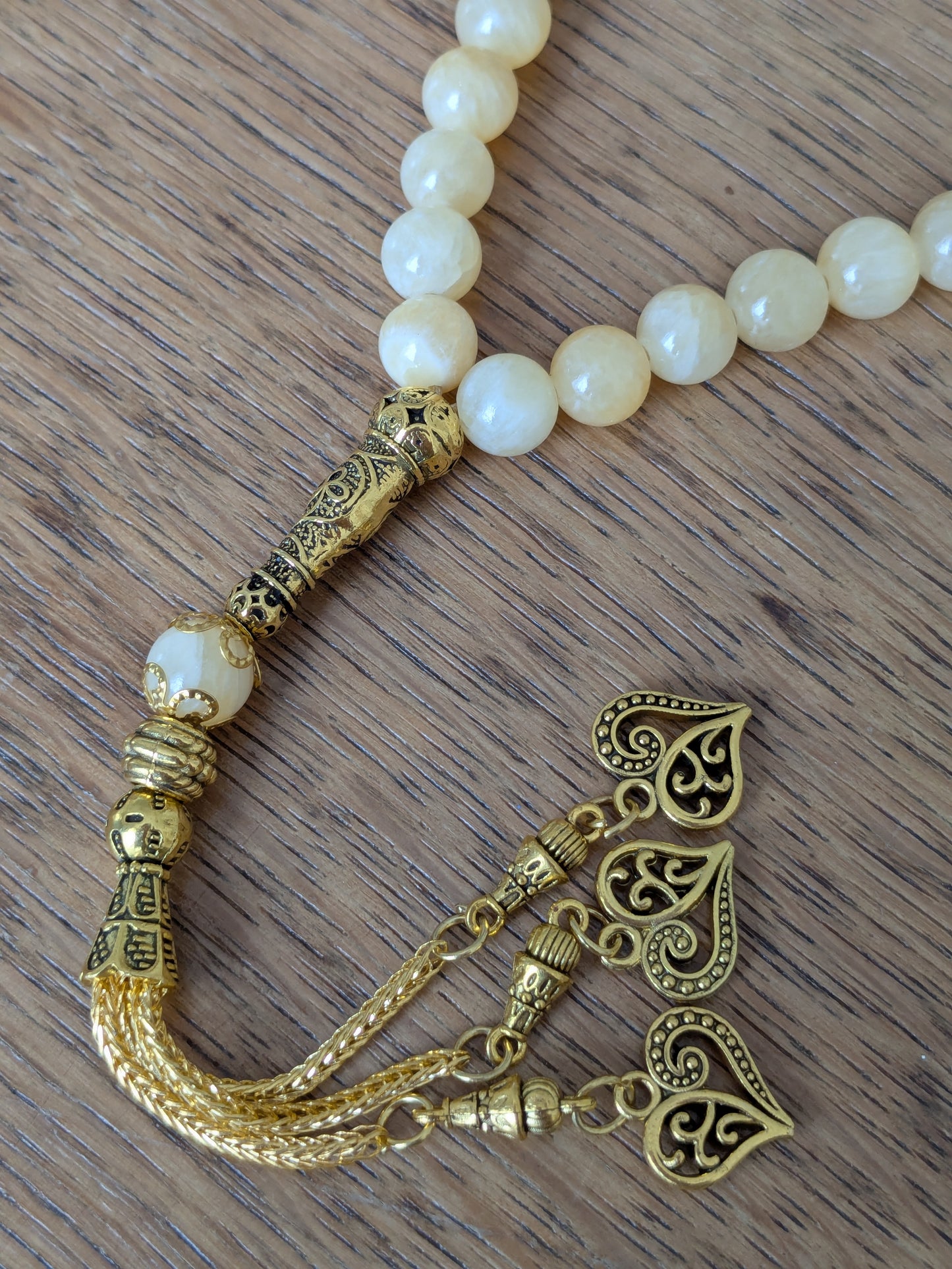 Petit tasbih en Calcite Orange