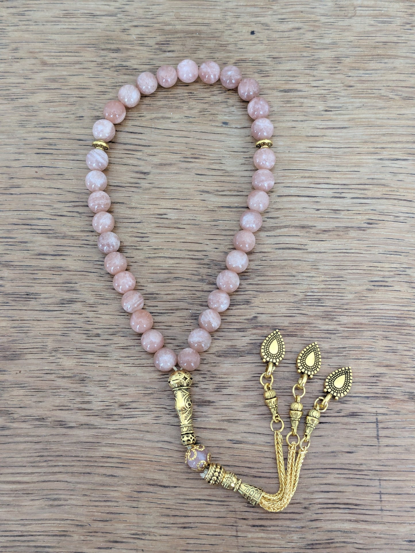 Petit tasbih en Pierre de lune orange