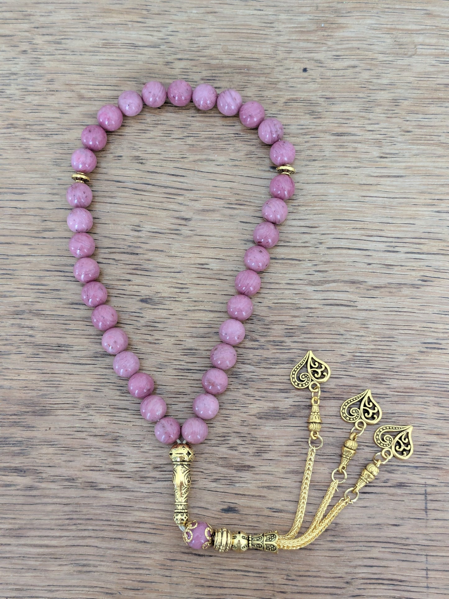 Petit tasbih en Rhodonite