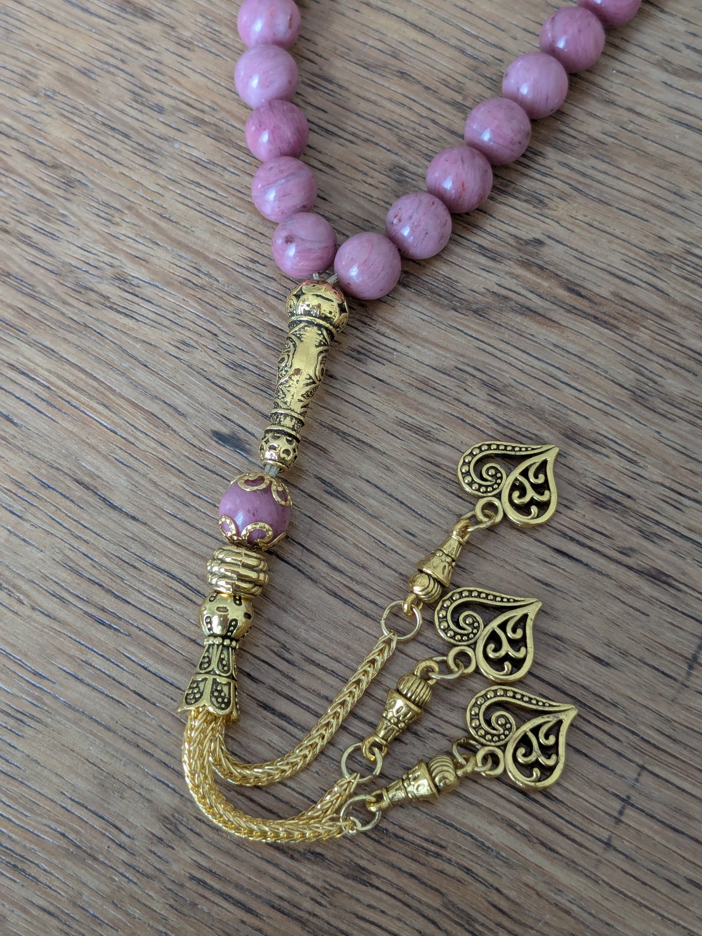 Petit tasbih en Rhodonite