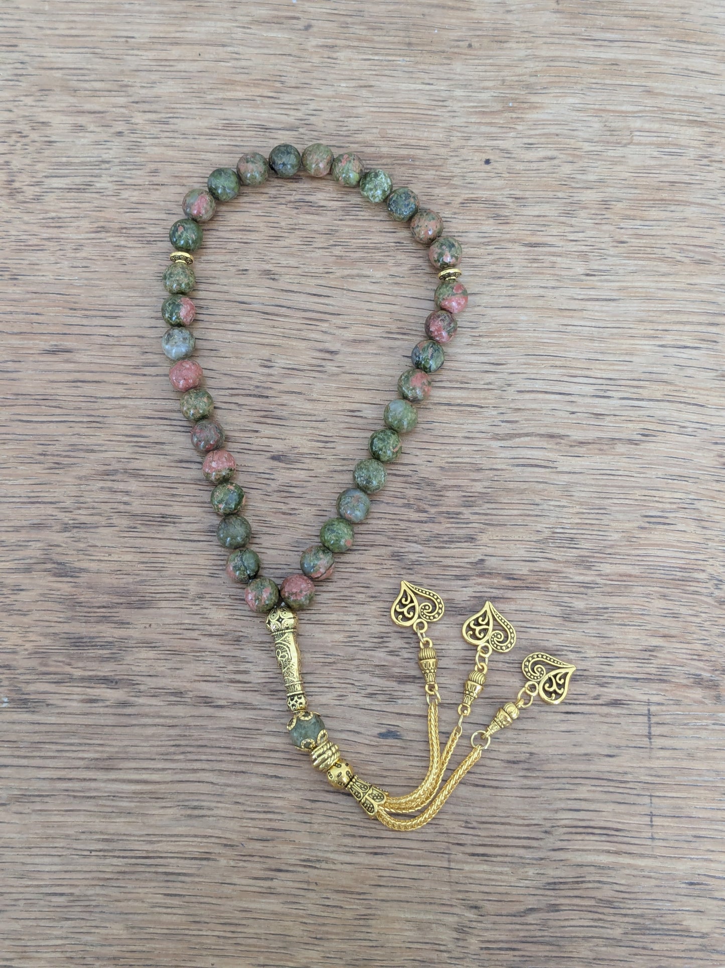 Petit tasbih en Unakite