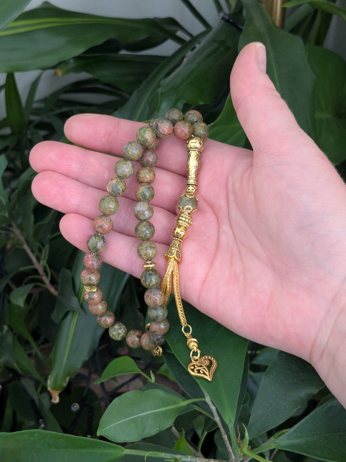 Petit tasbih en Unakite