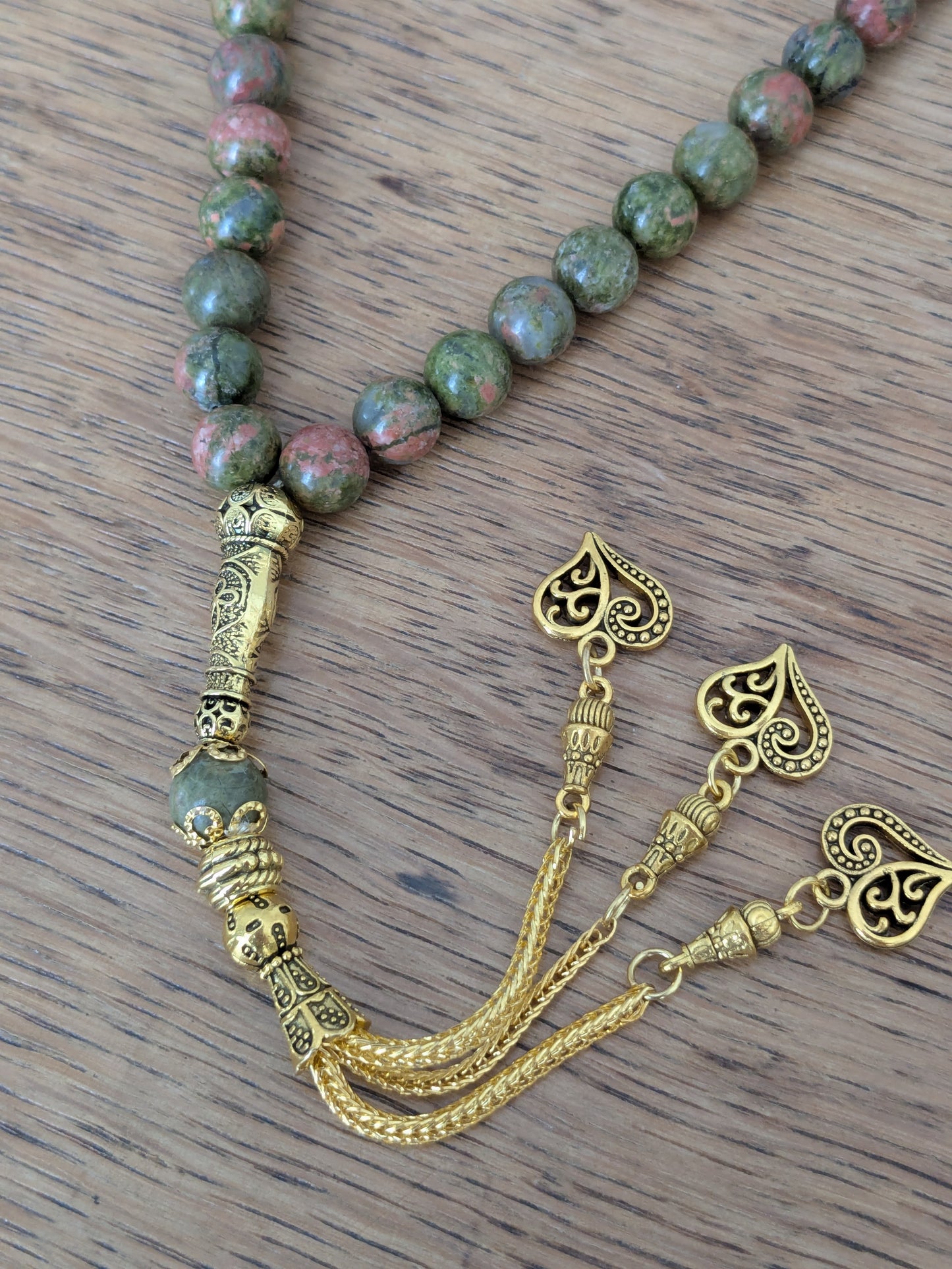 Petit tasbih en Unakite