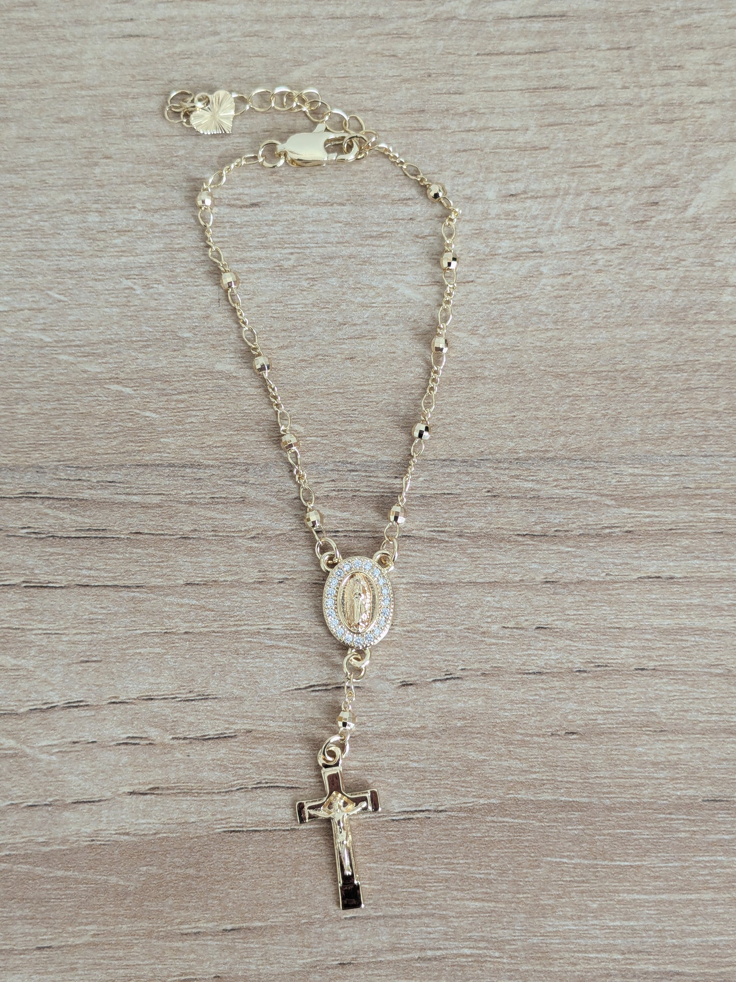 Bracelet Catholique Vierge Marie strass